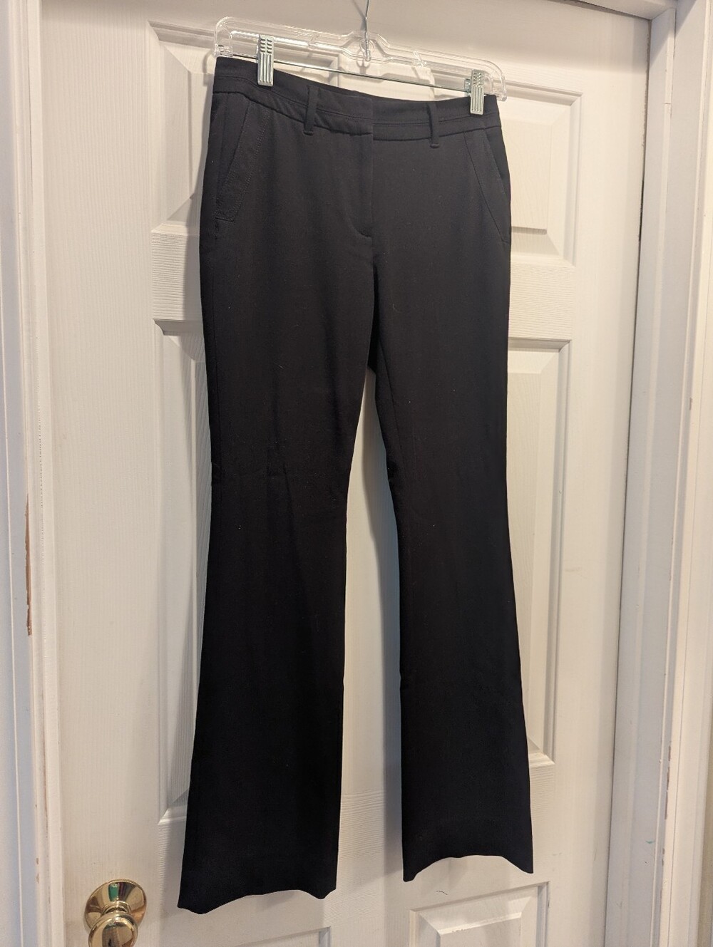 WHBM White House Black Market Black "The Flare" Career Petite Pants Sz 00P *GUC